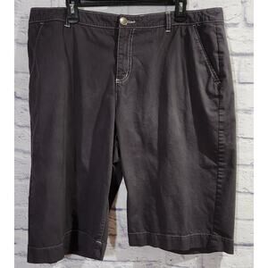 Kim Rogers Black Flat Front Slashed Pockets Shorts 18 Lightweight Soft Stretch